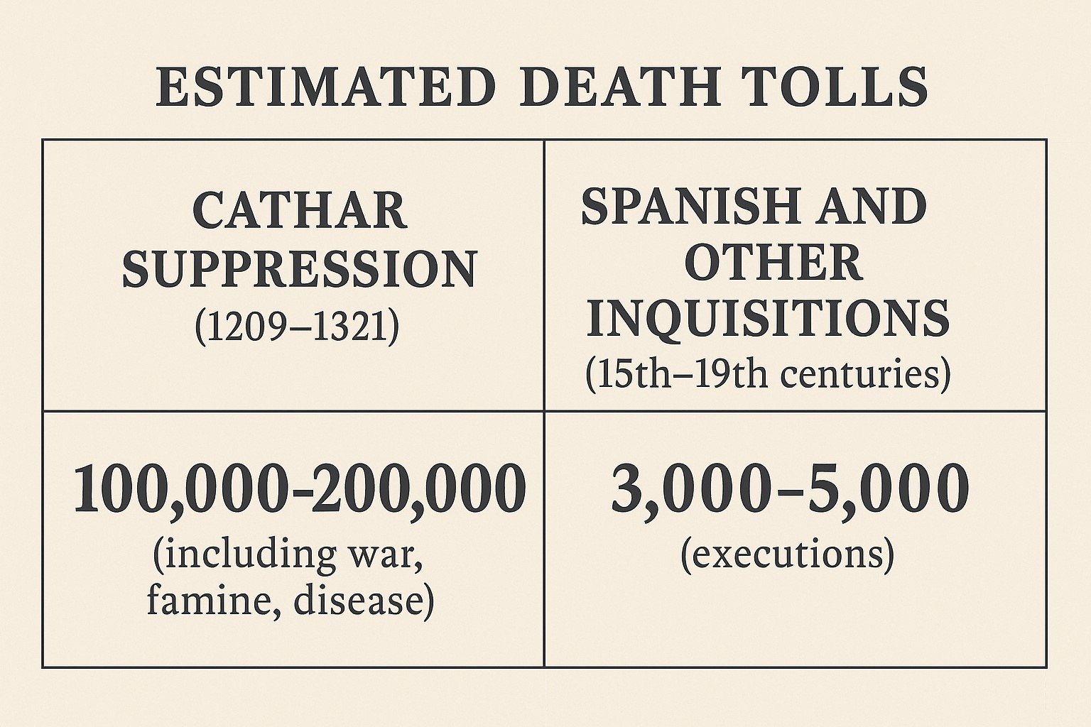 cathars death toll