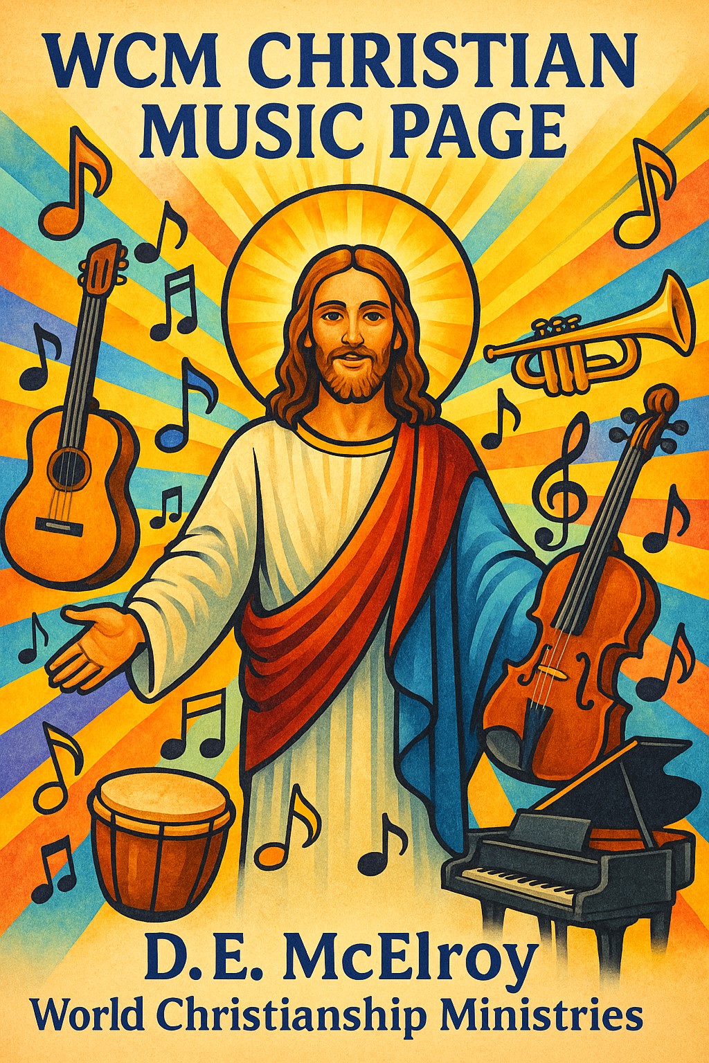 music page graphic with jesus
