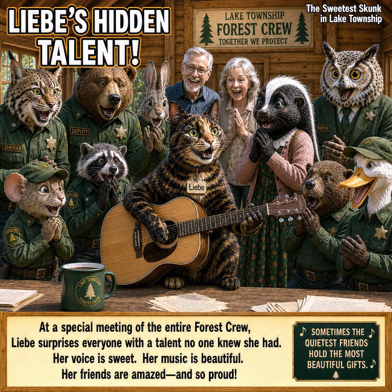 liebe plays guitar