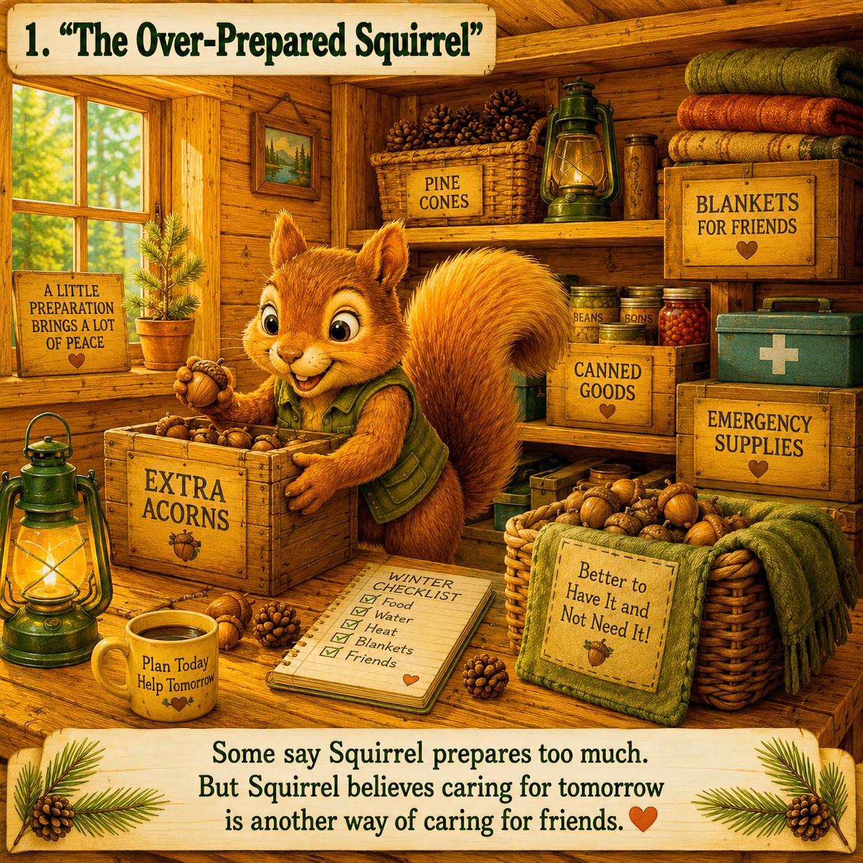squirrel
                stocking up