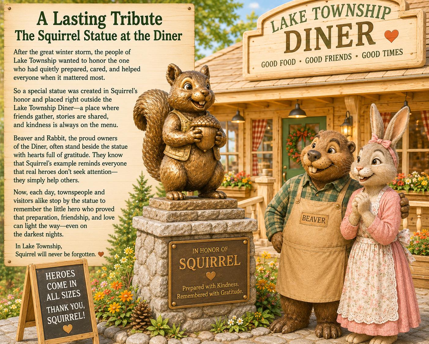 squirrel hero statue